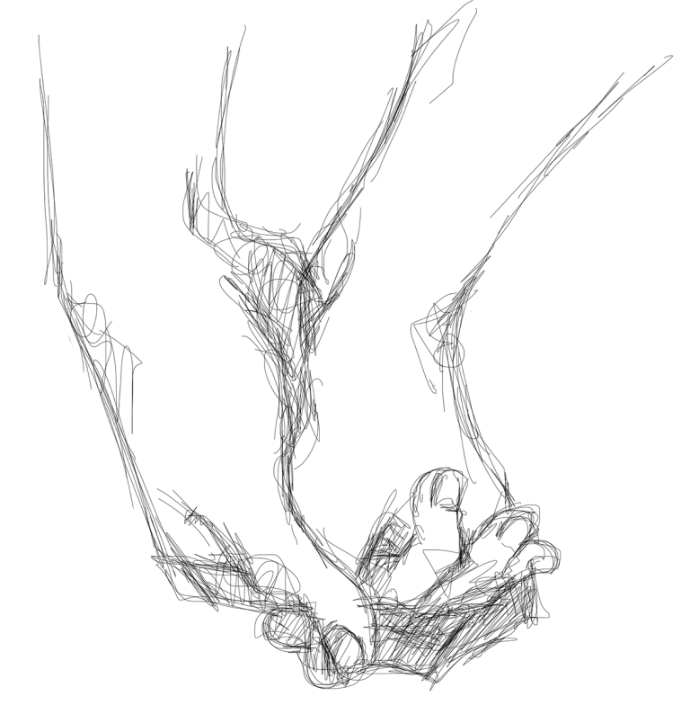 Ilustración de Apoyo y confianza Ilustración de dos manos entrelazadas, símbolo de apoyo y confianza